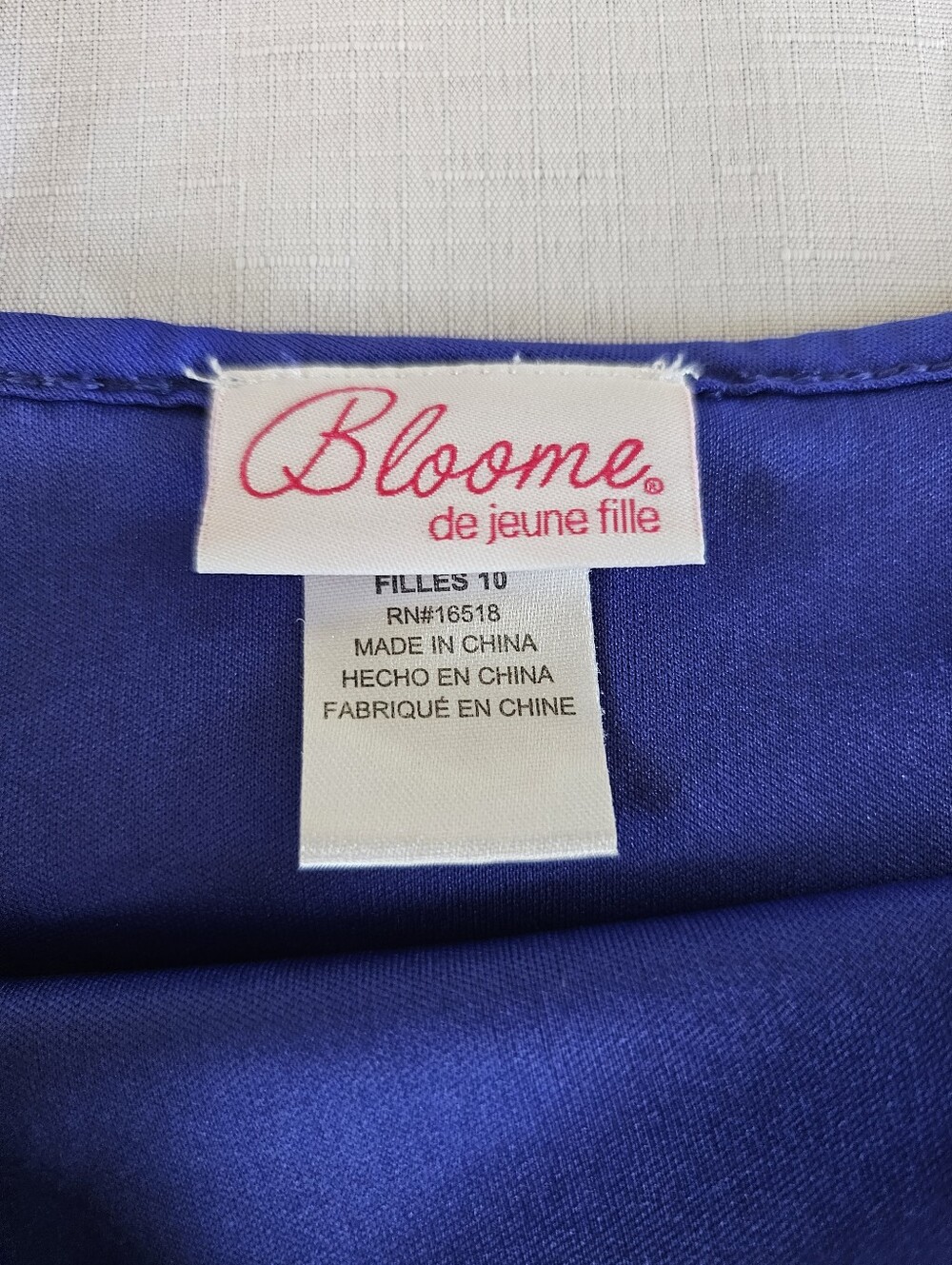 Bloome Girls Crochet Lace Lined Tiered Royal Blue Sleeveless Dress Girls Sz 10 - Picture 5 of 9